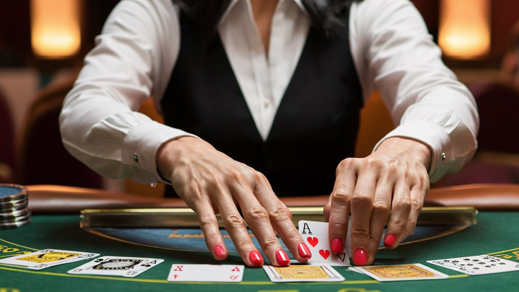 observe casino worker gestures