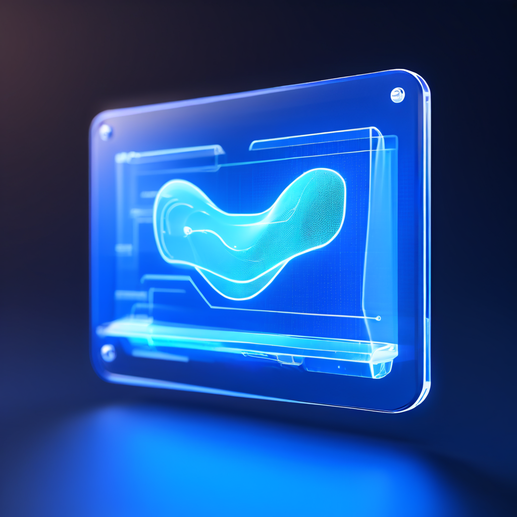 화면 위에 반투명한 폴더 아이콘이 떨리고 있으며, 그 위를 의료 스캐너처럼 커서가 살짝 지나가는 모습이다.